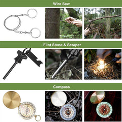 Military Survival Kit with Camping Emergency Outdoor Tools Set