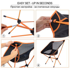 Ultralight Folding Camping Chair Portable Heavy-Duty Outdoor Seat Travel