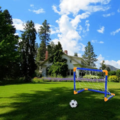 Foldable Kids Soccer Goal Set with Detachable Plastic Posts