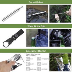 Military Survival Kit with Camping Emergency Outdoor Tools Set