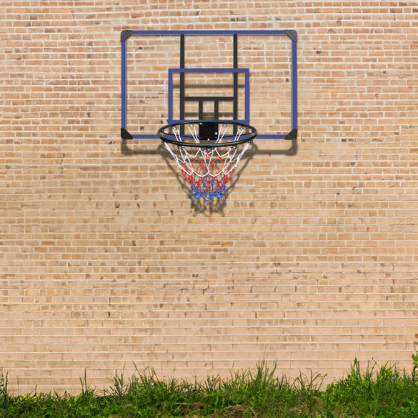 Wall-Mounted Foldable Basketball Hoop with Shatterproof Backboard Outdoor