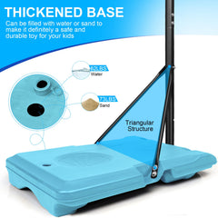 Portable Adjustable Basketball Hoop System with Wheeled Stable Base