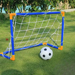 Foldable Kids Soccer Goal Set with Detachable Plastic Posts