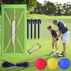 Golf Swing Training Mat with Directional Shot Trace Guide