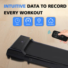 2-in-1 Folding Under Desk Walking Pad Treadmill Portable Home