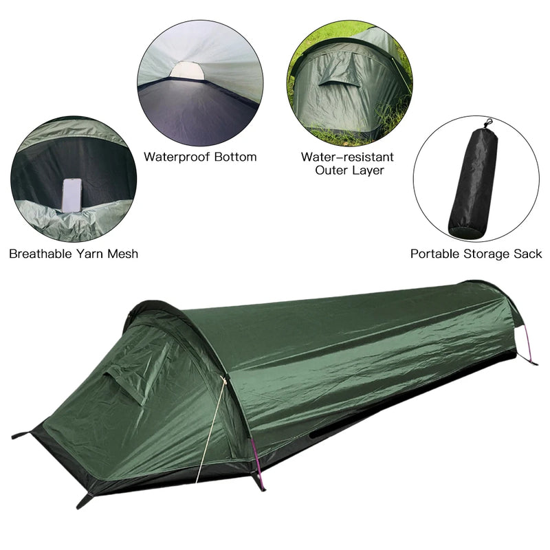 Ultralight Waterproof Single Person Backpacking Camping Tent with Rainfly