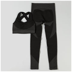 Textured Leggings Sports Bra Activewear Set for Women Fitness