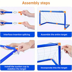 Foldable Kids Soccer Goal Set with Detachable Plastic Posts
