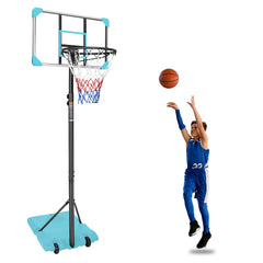 Portable Adjustable Basketball Hoop System with Wheeled Stable Base
