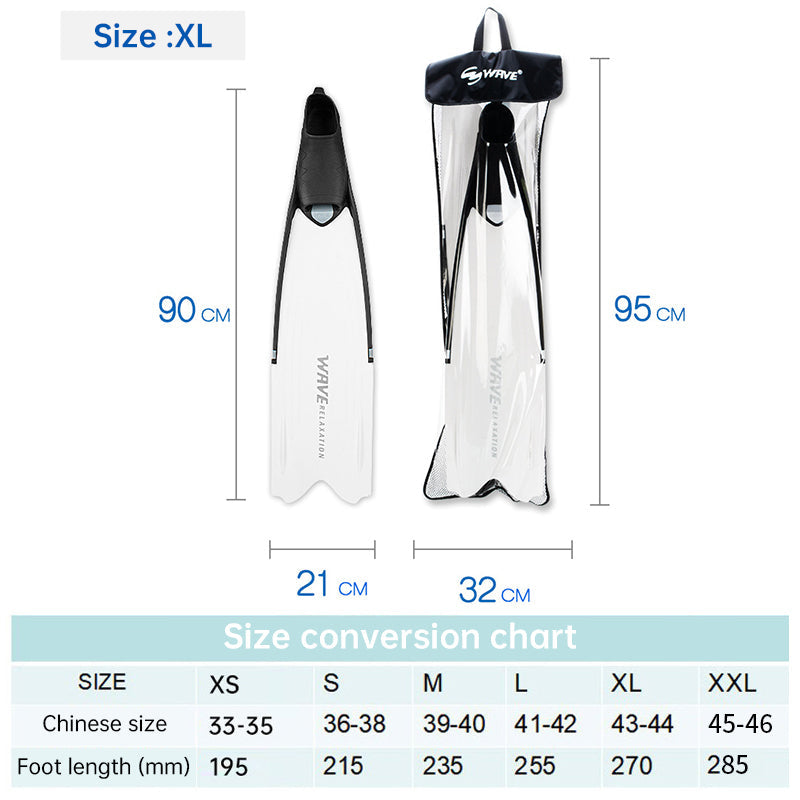 Professional Freediving Long Fins Anti-Skid Snorkeling Spearfishing Diving