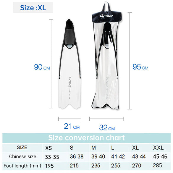 Professional Freediving Long Fins Anti-Skid Snorkeling Spearfishing Diving