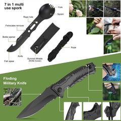 Military Survival Kit with Camping Emergency Outdoor Tools Set