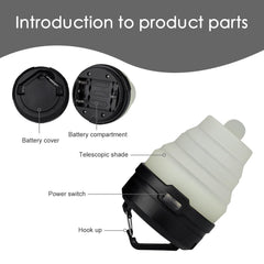 Retractable LED Camping Lantern Flashlight with Hanging Hook Portable