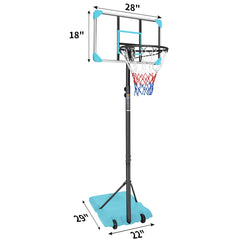 Portable Adjustable Basketball Hoop System with Wheeled Stable Base