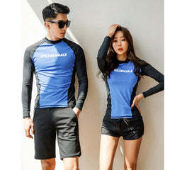 Men's Women's Long Sleeve Rash Guard Swimwear Set