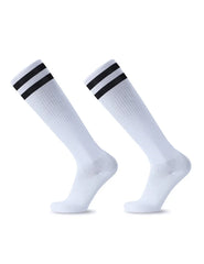 Striped Athletic Socks Comfortable Sports Crew Socks Everyday Wear