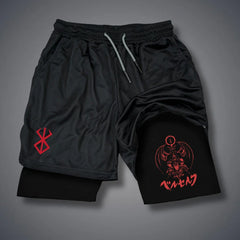 Men's 2-in-1 Compression Workout Running Shorts with Pockets