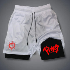 Men's 2-in-1 Compression Workout Running Shorts with Pockets