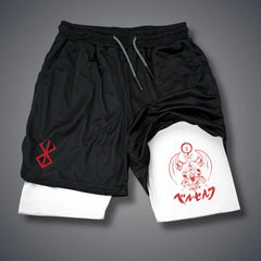 Men's 2-in-1 Compression Workout Running Shorts with Pockets