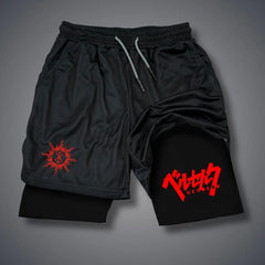 Men's 2-in-1 Compression Workout Running Shorts with Pockets