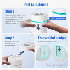 Adjustable Dumbbell Set Anti-Slip Handles for Home Fitness