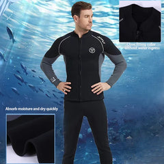 3mm Neoprene Wetsuit Jacket Pants Diving Surfing Set