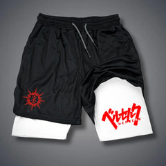 Men's 2-in-1 Compression Workout Running Shorts with Pockets
