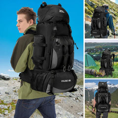 90L Waterproof Hiking Camping Backpack Large Capacity Travel Rucksack
