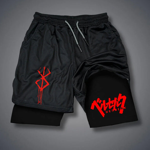 Men's 2-in-1 Compression Workout Running Shorts with Pockets