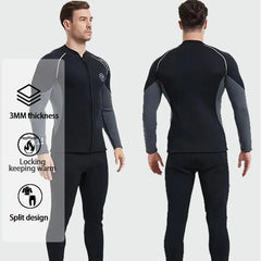 3mm Neoprene Wetsuit Jacket Pants Diving Surfing Set