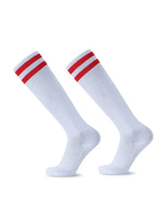 Striped Athletic Socks Comfortable Sports Crew Socks Everyday Wear