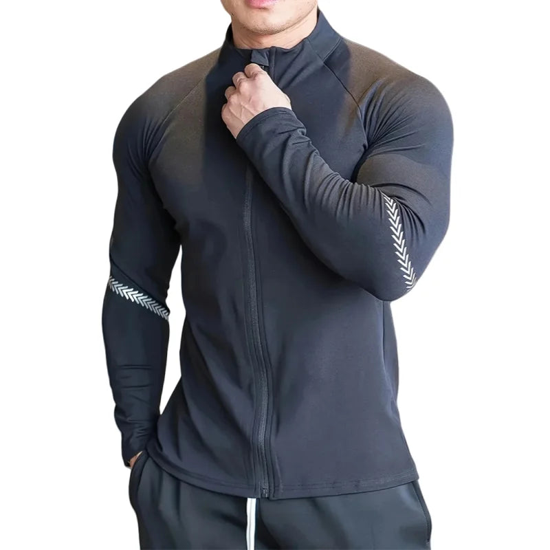 Men's Compression Sports Jacket Quick Dry Gym Running Apparel