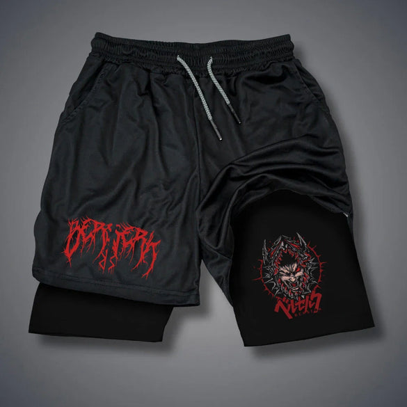 Men's 2-in-1 Compression Workout Running Shorts with Pockets