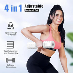 Adjustable Dumbbell Set Anti-Slip Handles for Home Fitness