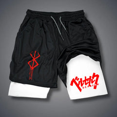 Men's 2-in-1 Compression Workout Running Shorts with Pockets