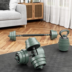 Adjustable Weight Dumbbell Set with Connector Bar Black Gray