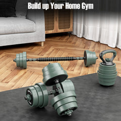Adjustable Weight Dumbbell Set with Connector Bar Black Gray