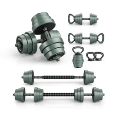 Adjustable Weight Dumbbell Set with Connector Bar Black Gray