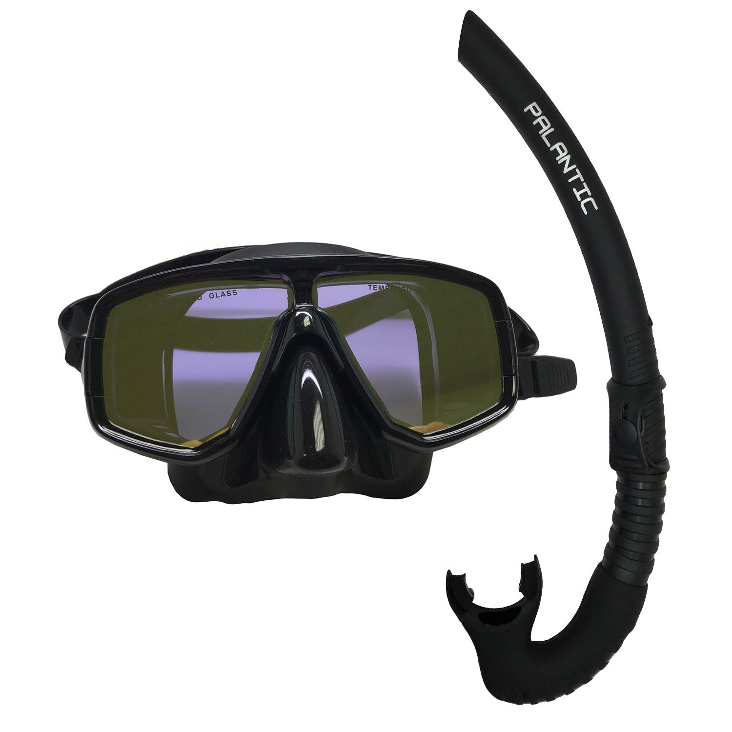 Scuba Choice Yellow Mirror Dive Mask Snorkel Combo Set