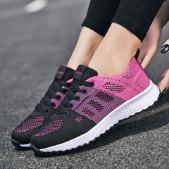 Women's Lightweight Breathable Mesh Sneakers Casual Lace-Up Walking Shoes