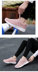 Women's Lightweight Breathable Mesh Sneakers Casual Lace-Up Walking Shoes