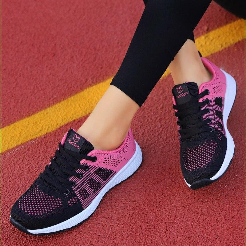 Women's Lightweight Breathable Mesh Sneakers Casual Lace-Up Walking Shoes
