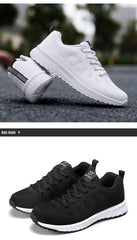 Women's Lightweight Breathable Mesh Sneakers Casual Lace-Up Walking Shoes