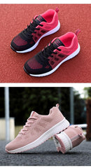 Women's Lightweight Breathable Mesh Sneakers Casual Lace-Up Walking Shoes