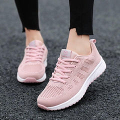 Women's Lightweight Breathable Mesh Sneakers Casual Lace-Up Walking Shoes