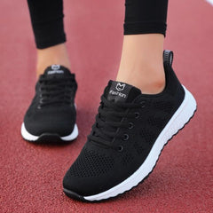 Women's Lightweight Breathable Mesh Sneakers Casual Lace-Up Walking Shoes