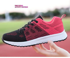 Women's Lightweight Breathable Mesh Sneakers Casual Lace-Up Walking Shoes