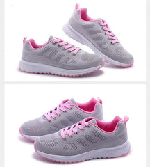 Women's Lightweight Breathable Mesh Sneakers Casual Lace-Up Walking Shoes