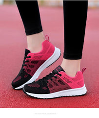 Women's Lightweight Breathable Mesh Sneakers Casual Lace-Up Walking Shoes