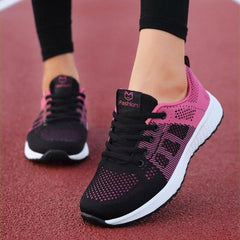 Women's Lightweight Breathable Mesh Sneakers Casual Lace-Up Walking Shoes